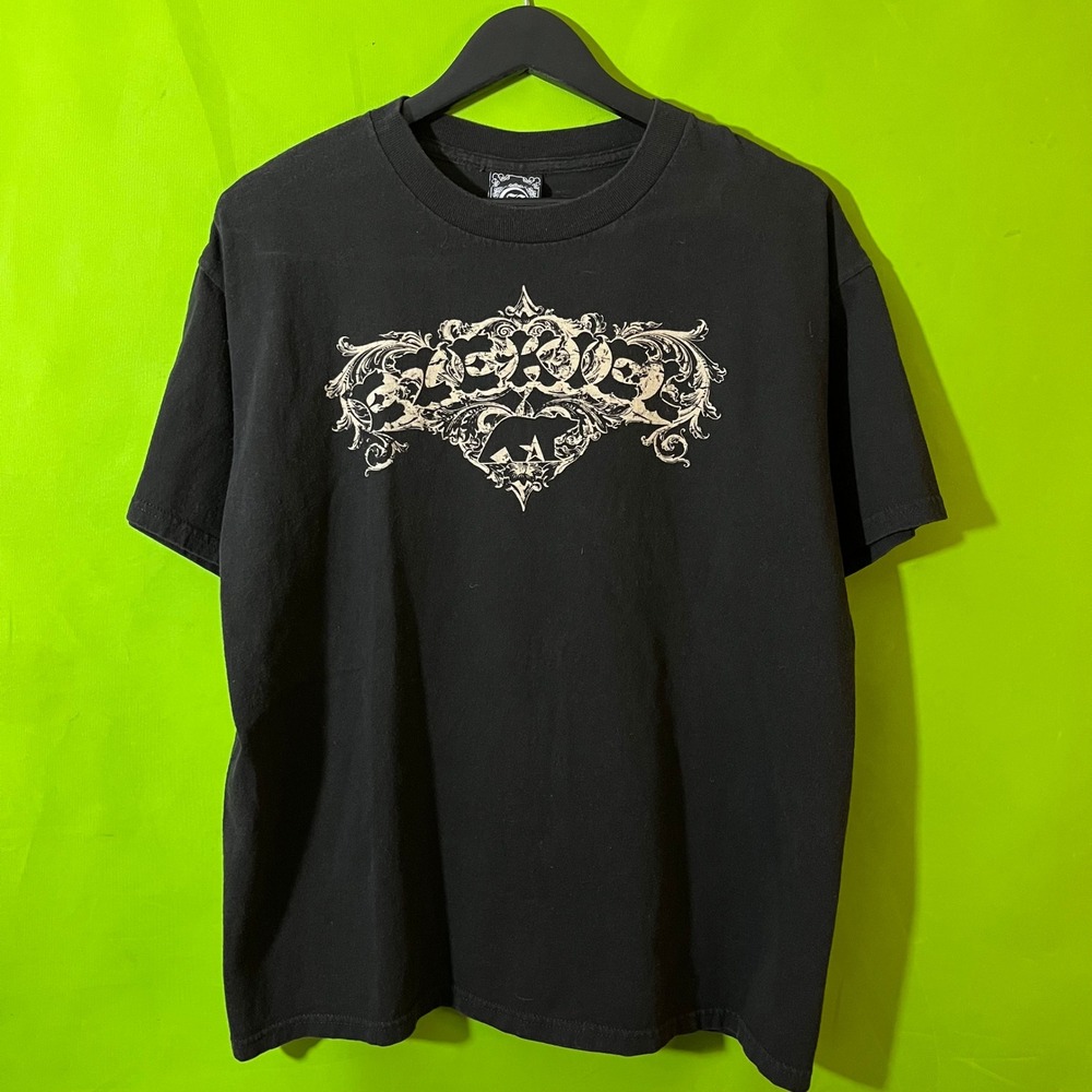 Ezekiel Mens Large Black Graphic T-Shirt Bear Skate Streetwear Tee